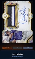25 Topps Bunt DIGITAL Diamond Icons Signature Relic ICONIC Larry Walker