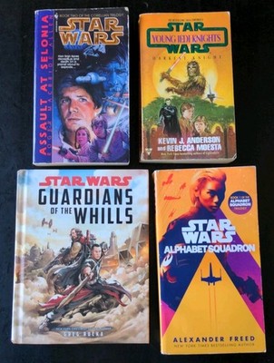Lot of 4 Star Wars Books- Selonia, Darkest Knight, Alphabet Squadron, Whills