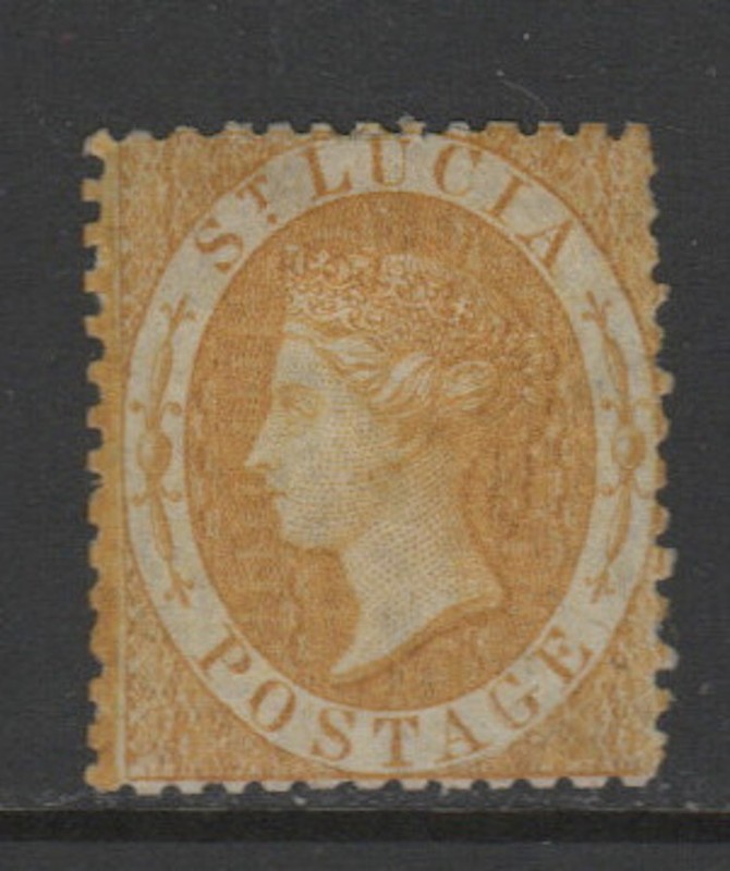 St Lucia 1864 4d Yellow P12½ Sc 8 MH OG VF CV $210