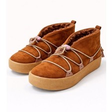 Free People x MUKS LUKS Snowdrop Micro Shearling Boots 7 Burnt Caramel New