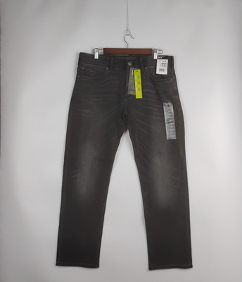 Lee Extreme Motion Jeans Mens 34x30 Slim Fit Straight Leg Lead Grey Stretch NEW
