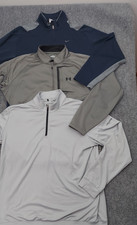 Lot 3 NIKE UNDER ARMOUR ADIDAS Pullover Shirt Mens XL 1/4 Zip Performance Golf