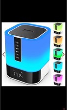 Hetyre night light blutooth speaker, 5 In 1 Touch control Bedside Lamp Dimmable