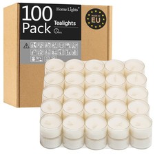 Tealight Candles, Giant 100,200,300 Bulk Packs, 4-4.5 Hrs White Unscented Eur...