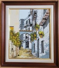 ** TABLEAU HUILE SUR TOILE DE BERNARD DUFOUR  "RUELLE MEDITERRANEENNE"