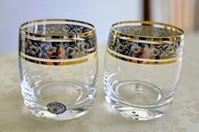 Set Of Two Bohemia Czech Crystal Cocktail Lowball Glasses