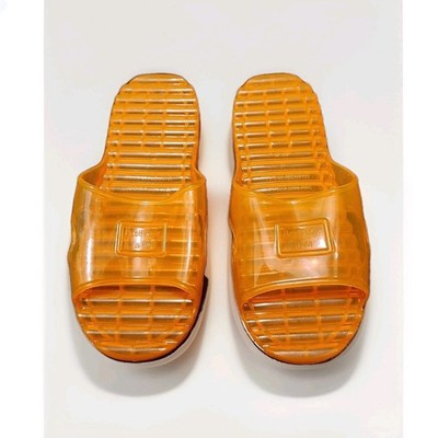 Bob Barker Orange Prison Correctional Shower Sandals Jelly Slides Sz L 9-10 New