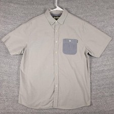 Howler Bros Shirt Mens Large Gray Short Sleeve Button Up Pocket Outdoor Chimp