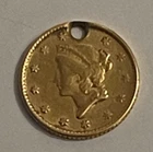 1853 U.S.$1 liberty head gold coin as is scrap recovery 1.5g