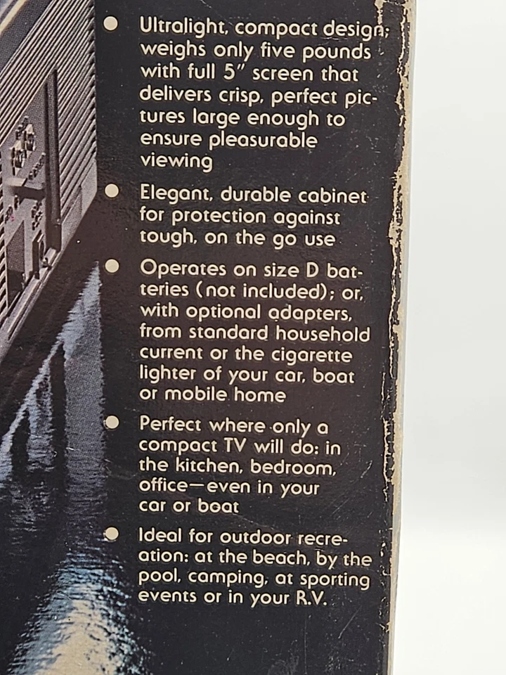 RECEPTOR TV PORTÁTIL BENTLEY 5" BLANCO Y NEGRO MODELO 100C VINTAGE - PROBADO FUNCIONA Foto 4 de 4