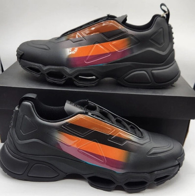 New Authentic Prada Collision Cross Men s Sneakers Black Astral Blue US 10 UK 9