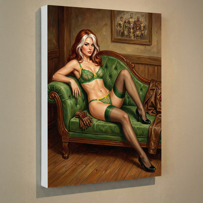 Rogue X-Men Canvas Print 12x16 - Vintage-Style Retro Pin-Up Wall Art Decor