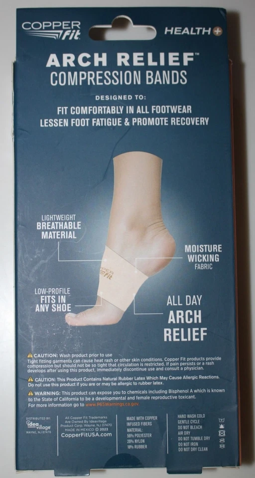 Copper Fit Arch Relief Compression Bands (2 Pack) One Size Beige Arch Support - Image 2 of 2