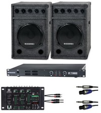 1200W DJ PA impianto altoparlante amplificatore USB mixer sistema audio casse set