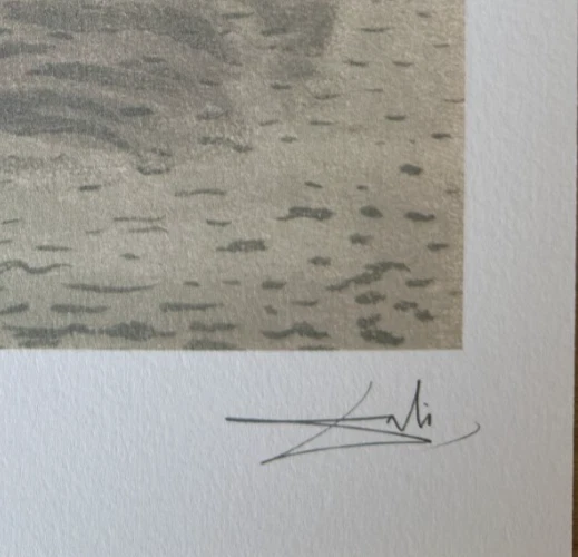 Salvador Dalí, Litografía El Barco de las Almas Edición Limitada, Firmada y Numerada Foto 4 de 4