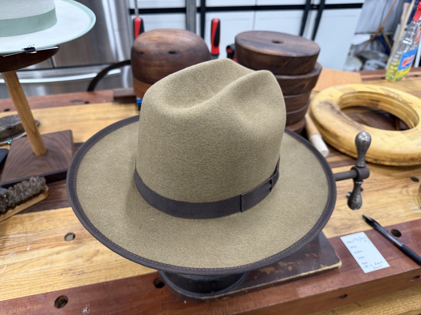 The Road!  Brand New Handmade Rabbit Fur Felt Open Road Style Hat. Sz 7 3/8