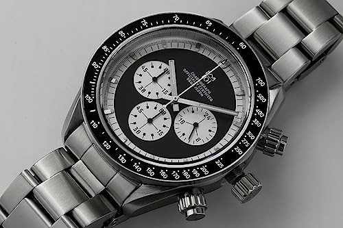 HYAKUICHI 101 No.13 CLASSIC CHRONOGRAPH 200m WASSERDICHT HERREN SCHWARZ PANDA - Bild 2 von 6