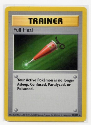 Pokemon TCG Base Set Trainer Full Heal 82/102 Uncommon Shadowless HP