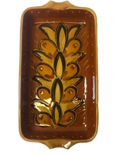 Terracotta Lasagne Baking Dish Hand Painted Made in Italy Rustic Country Kitchen