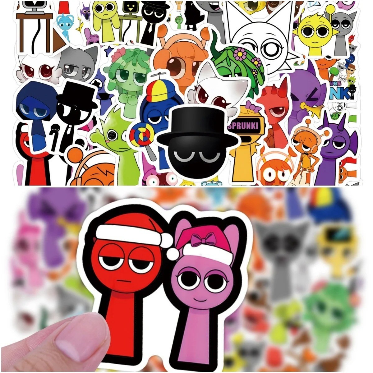 SPRUNKI Incredibox - 55 STICKERS! No Duplicates - Random Sprunki Stickers Gift S