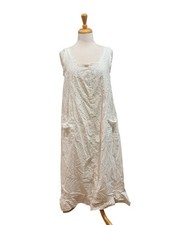 Vntg 90 s Women's LINDSEY BLAKE White Pink Floral Cotton Pajama Nightgown L