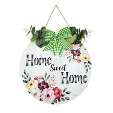 13 Inch Home Sweet Home Sign for Front Door Welcome Outdoor Spring Home-white