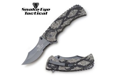 8'' Snake Eye Tactical Spring Assist Folding Pocket Knife-Aluminum Handle & Clip