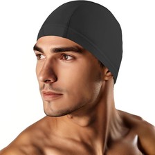 Swim Cap for Men Women Adult, High Stretch Fabric Swim Cap, Swimming Caps Non...