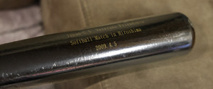 Black Mizuno Bat Japan-US Veterans Softball Match in Hiroshima Signed