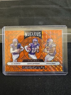 2024 Panini Obsidian Nucleus Orange J.J. McCarthy Jefferson Jones Vikings No. 7