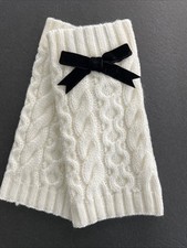 NWT Kate Spade Cable Knit Bow Arm Gloves One Size Cream