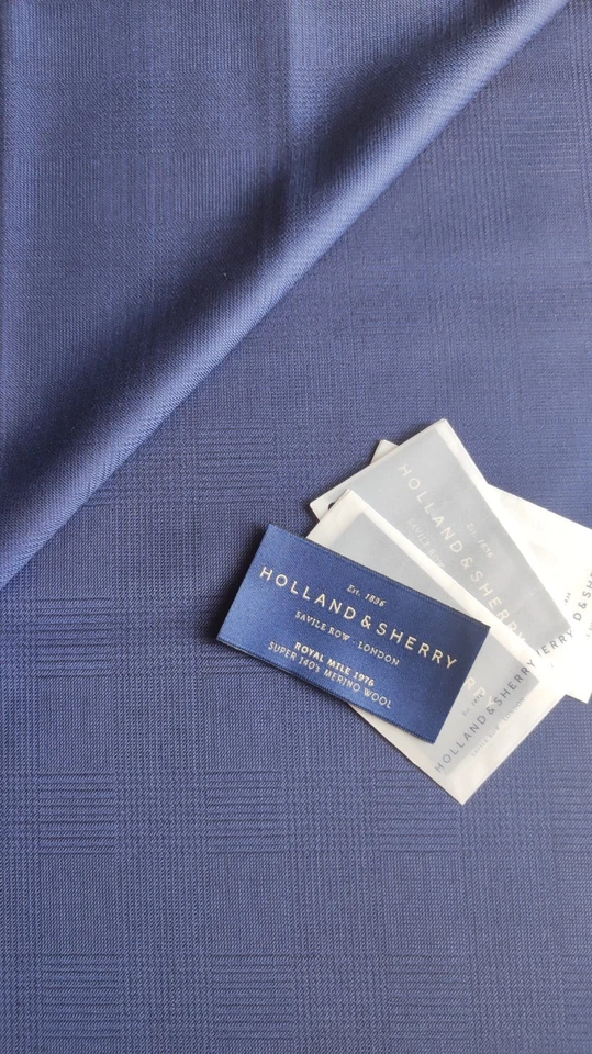 Holland & Sherry Navy Glencheck ROYAL MILE 1976 Wollstoff Super 140’s 6.0 m