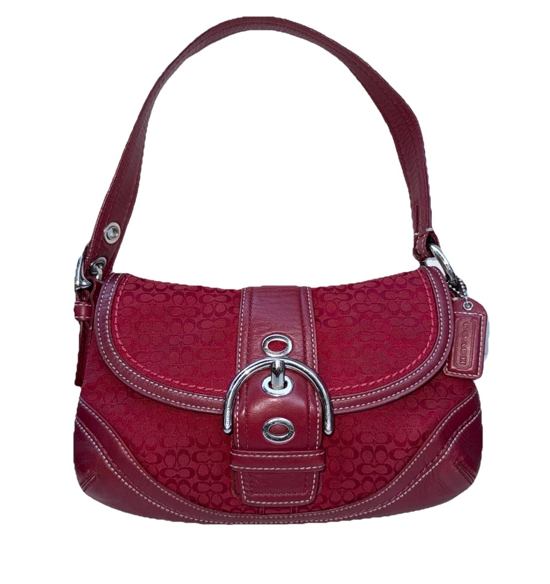美品　COACH　SOHO　コーチ　ソーホー　ワンショルダー　F10925 Coach F10925 SMALL Vintage Soho Black Leather & Signature C