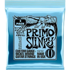 Ernie Ball Primo Slinky Nickel Wound Electric Guitar Strings 3-Pack 9.5 - 44