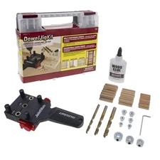 Self-Centering Dowel Jig Kit with 3 Metal Bushings (1/4, 5/16, 3/8)