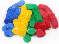 Set of 100 Opaque Plastic Learning Counters Mini Poker Chips Game Tokens with St