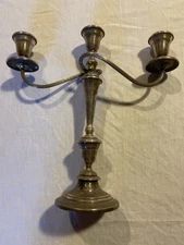 Vintage Gorham Silver Plated Convertible Three Candle Candelabra #YC 3030