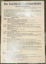 LUFTSCHUTZ HAUSAPOTHEKE ANWENDUNG ANLEITUNG ca. DIN A4 1940 WEHRMACHT WH Repro