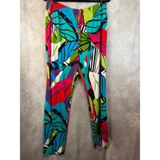 NWT Antthony Original Women XL Tropical Leaf Print Pants Elastic Waist Coverup