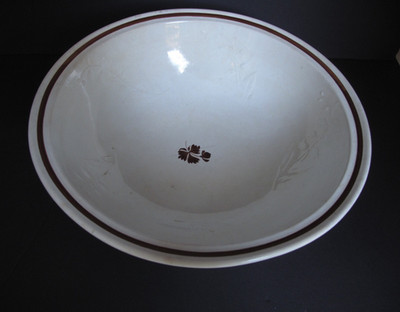 Antique Tea Leaf Ironstone Large Bowl or Basin by Anthony Shaw  14 1/8'' diameter