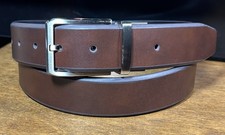 Chaps Reversible Brown/Black Thick Italian Leather Belt Sz 38-40 1-3/8”Wide EUC