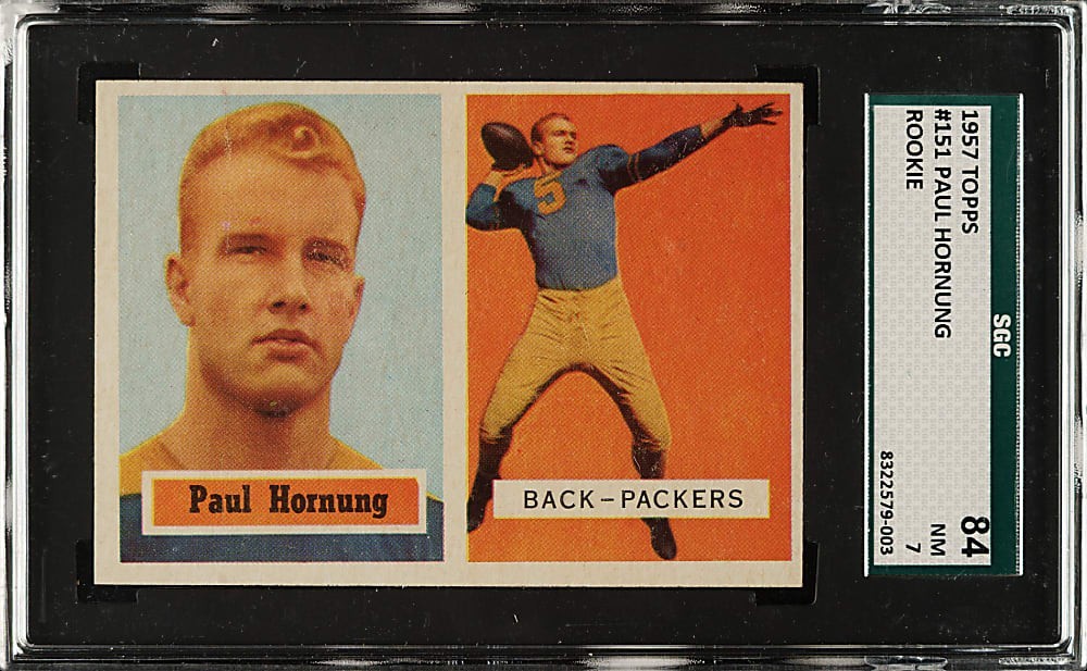 1957 Topps #151 Paul Hornung RC - SGC NM 7 - Green Bay Packers  SHARP! - VSCARDS