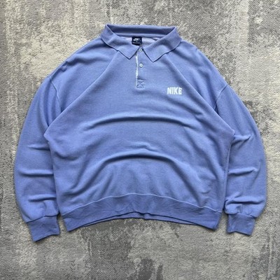 Vintage 70er Nike Sweatshirt Medium Herren*. (XL ETIKETT) Flieder/Blau Made in Portugal