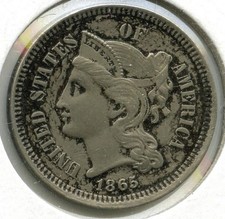 1865 3-Cent Nickel - Three Cents - P868