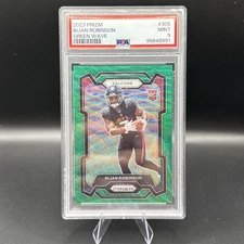 2023 Panini Prizm - Rookies Bijan Robinson #305 Green Wave Prizm (RC) PSA 9