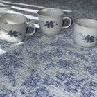 KAHLA Porcelain Coffee Mugs Set of 3 Blue Floral, GDR, 1960s Vintage — photo 3