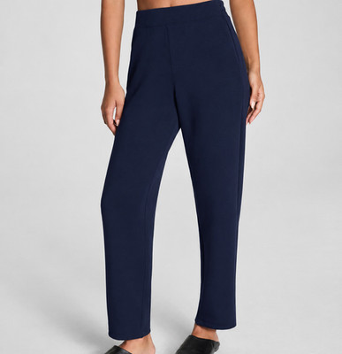 NWT SPANX Brushed Air Essentials Slim Straight Pant Size 3X Navy Blue Stretch
