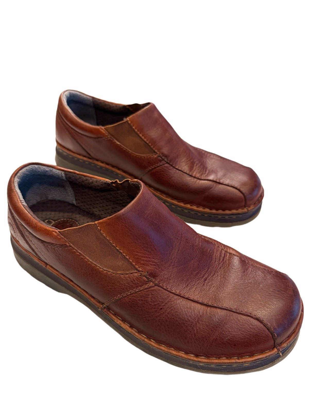 SAOLA Mocassini slip on Dr. Doc Martens in pelle marrone punta tonda suola ammortizzata ad aria Y2K 10