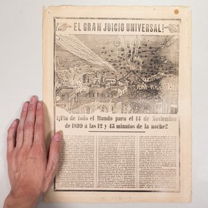 Antique c.1899 José Posada Mexican "El Gran Juicio Universal" Print