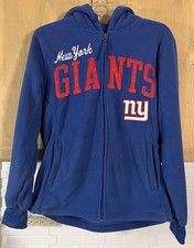 New York Giants Stitched Logo Hoodie Stadium Jacket Mens Med Blue